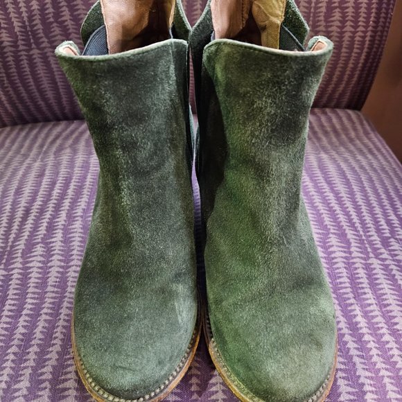 P. Monjo / Argila Ankle Booties in Green Suede - Size 38.5 - Picture 4 of 7